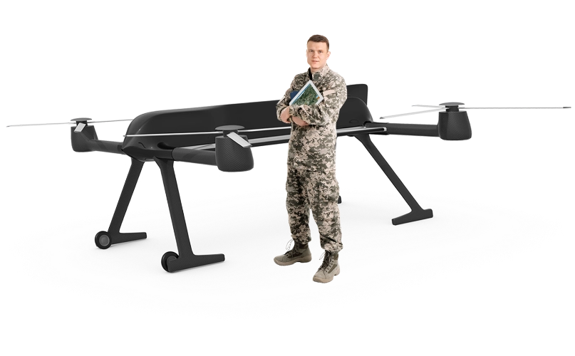 Defense Atlas with man